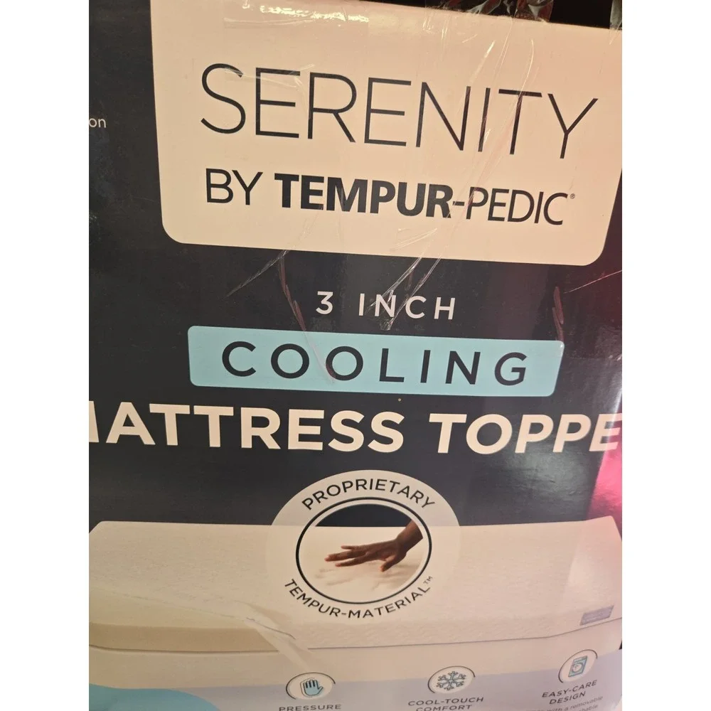 Serenity Tempur-Pedic 3 Inch Cooling Memory Foam Mattress Topper Queen